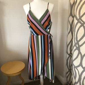 Adorable striped wrap dress! Never worn tags on!